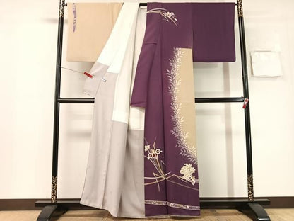 平和屋着物●中村玉緒　訪問着　草花文　暈し染め　正絹　逸品　CABN6044vp