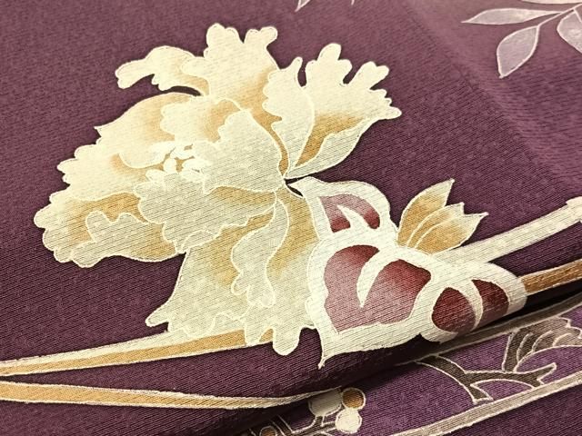 平和屋着物●中村玉緒　訪問着　草花文　暈し染め　正絹　逸品　CABN6044vp