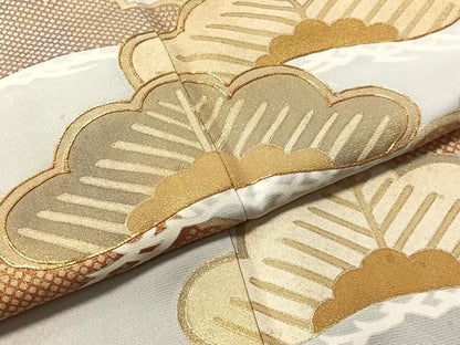平和屋着物●訪問着　駒刺繍　松　暈し染め　金彩　正絹　逸品　CABN6045vp