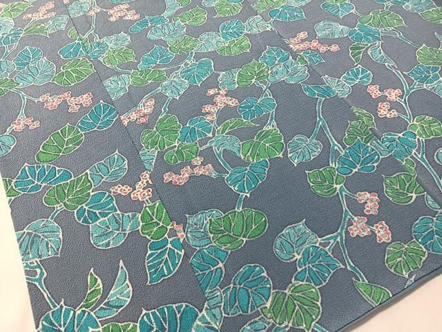平和屋着物●上質な小紋　ろうけつ染め　草花文　鬼しぼ縮緬　正絹　逸品　CABN6046vp