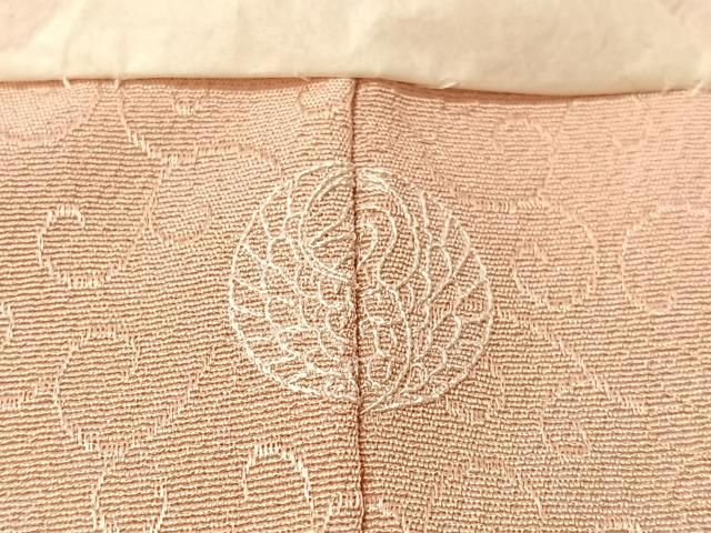平和屋着物●上質な色無地　作家物　菊唐草地紋　一斤染色　正絹　逸品　未使用　CABN6047vp