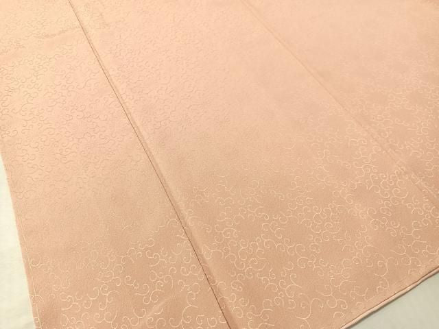 平和屋着物●上質な色無地　作家物　菊唐草地紋　一斤染色　正絹　逸品　未使用　CABN6047vp