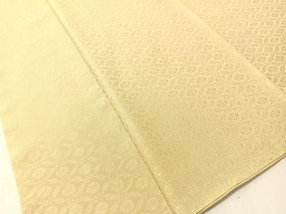 平和屋着物●上質なお召　七宝地紋　蒸栗色　ロング丈　正絹　逸品　未使用　CABN6055vp