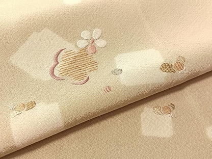 平和屋着物●訪問着　竹屋町刺繍　松竹梅　金糸　正絹　逸品　CABN6056vp