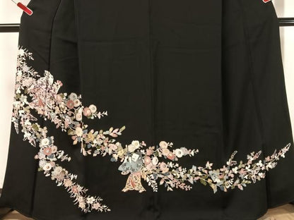 平和屋着物●豪華黒留袖　友禅　童子遊び　正絹　逸品　CABN6063vp