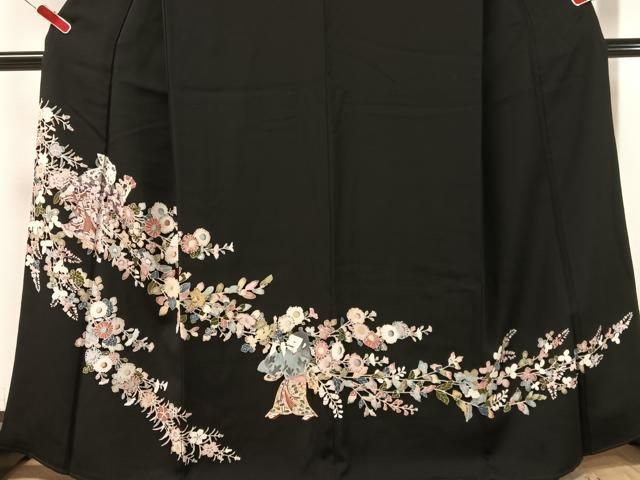 平和屋着物●豪華黒留袖　友禅　童子遊び　正絹　逸品　CABN6063vp