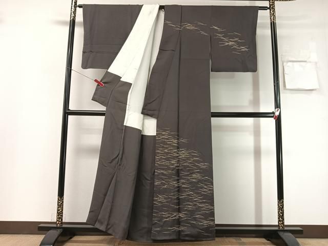 平和屋着物●訪問着　溢れ松葉　金彩　正絹　逸品　CABN6065vp