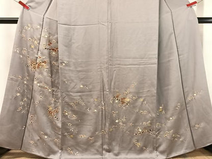 平和屋着物●訪問着　刺繍　横笛花文　金彩　正絹　逸品　CABN6067vp