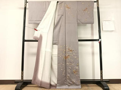 平和屋着物●訪問着　刺繍　横笛花文　金彩　正絹　逸品　CABN6067vp