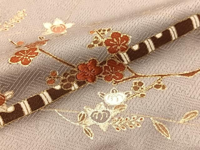 平和屋着物●訪問着　刺繍　横笛花文　金彩　正絹　逸品　CABN6067vp