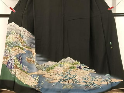 平和屋着物●本加賀友禅作家　小田美知代　黒留袖　白山　暈し染め　正絹　逸品　CABN6070vp