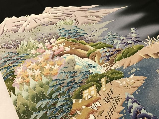 平和屋着物●本加賀友禅作家　小田美知代　黒留袖　白山　暈し染め　正絹　逸品　CABN6070vp
