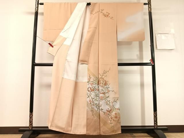 平和屋着物●訪問着　更紗唐草鳳凰文　暈し染め　金彩　正絹　逸品　CABN6072vp
