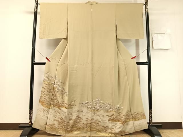 平和屋着物●豪華色留袖　駒刺繍　浜松文　暈し染め　金彩　正絹　逸品　未使用　CABN6075vp