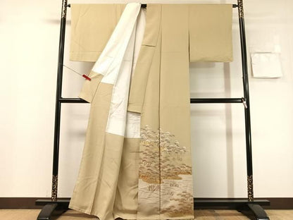 平和屋着物●豪華色留袖　駒刺繍　浜松文　暈し染め　金彩　正絹　逸品　未使用　CABN6075vp