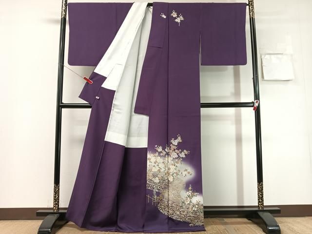 平和屋着物●史上初の女性友禅師 京都府伝統産業優秀技術者 京の名工 岡山武子 訪問着 流水枝花文 暈し染 金彩 さが美扱い 逸品 CABN6076vp