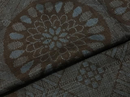 平和屋着物●アンティーク大島　本場大島紬　龍郷絣　菱花丸文　正絹　逸品　未使用　CABN6080vp