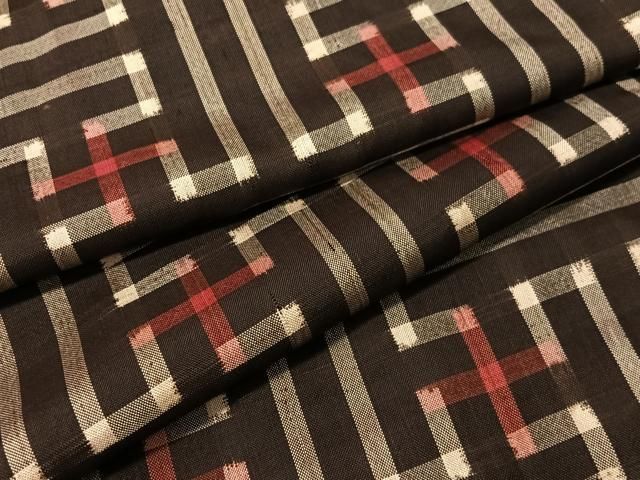 平和屋着物●本場大島紬　龍郷絣　秋名バラ　正絹　逸品　CABN6084vp