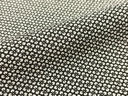平和屋着物●江戸小紋　小花柄　黒地　鬼しぼ縮緬　正絹　逸品　CABN6085vp