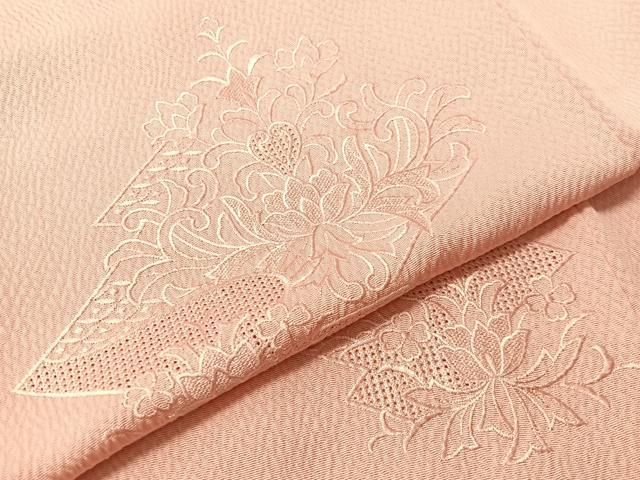 平和屋着物●豪華色留袖　中国三大刺繍　スワトウ刺繍　総刺繍　菱花文　鴇色　正絹　逸品　CABN6089vp