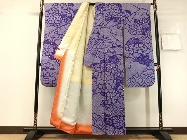 平和屋着物●豪華振袖　総絞り　吉祥花文　正絹　逸品　CABN6093vp