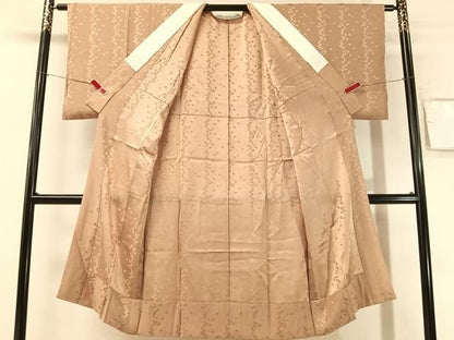 平和屋着物●長襦袢　無双仕立て　舞桜地紋　梅染色　正絹　逸品　CABN6096vp