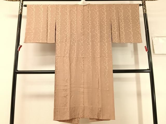 平和屋着物●長襦袢　無双仕立て　舞桜地紋　梅染色　正絹　逸品　CABN6096vp