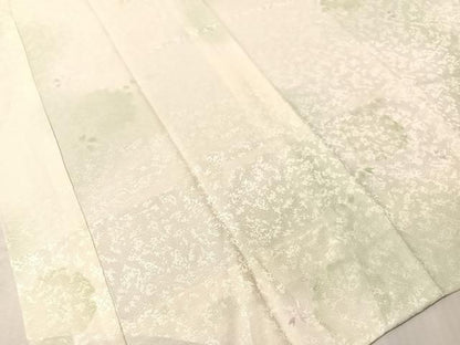 平和屋着物●長襦袢　無双仕立て　雪輪舞桜　暈し染め　正絹　逸品　未使用　CABN6099vp