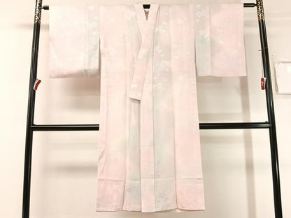 平和屋着物●長襦袢　無双仕立て　吹き寄せ花地紋　暈し染め　正絹　逸品　CABN6100vp