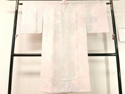 平和屋着物●長襦袢　無双仕立て　吹き寄せ花地紋　暈し染め　正絹　逸品　CABN6100vp