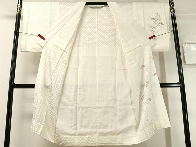 平和屋着物●長襦袢　無双仕立て　手描き　南天文　正絹　逸品　CABN6101vp