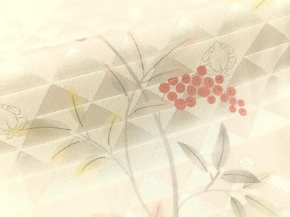 平和屋着物●長襦袢　無双仕立て　手描き　南天文　正絹　逸品　CABN6101vp