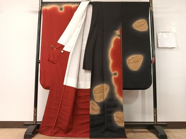 平和屋着物●豪華振袖・長襦袢セット　雪輪　ぽっくり下駄　暈し染め　金彩　正絹　逸品　CABN6103vp