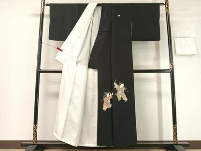 平和屋着物●十日町友禅作家　関口遼一　黒留袖　童子遊び　正絹　逸品　CABN6106vp