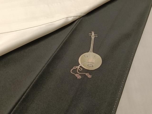 平和屋着物●十日町友禅作家　関口遼一　黒留袖　童子遊び　正絹　逸品　CABN6106vp