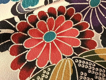平和屋着物●豪華振袖　紅型　流水花蝶文　暈し染め　正絹　逸品　CABN6107vp