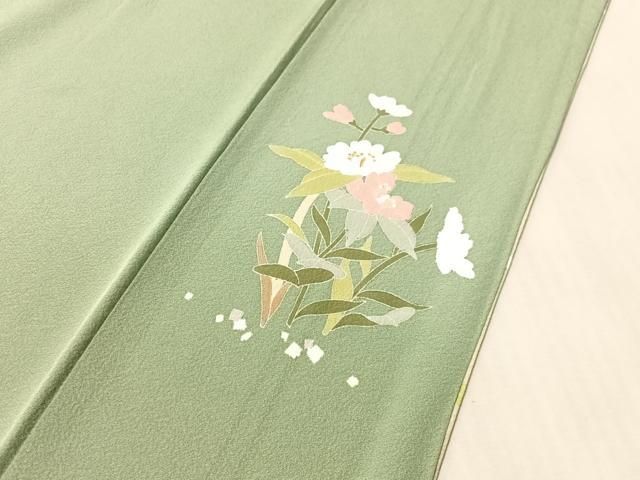 平和屋着物●訪問着　友禅　作家物　草花文　暈し染め　正絹　逸品　CABN6110vp