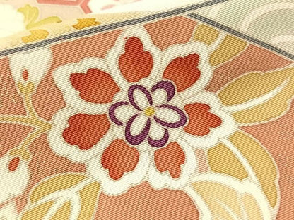 平和屋着物●豪華色留袖　駒刺繍　道長扇面花文　金彩　まるやま扱い　正絹　逸品　CABN6112vp