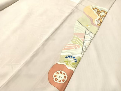 平和屋着物●豪華色留袖　駒刺繍　道長扇面花文　金彩　まるやま扱い　正絹　逸品　CABN6112vp