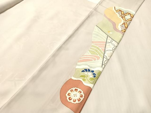 平和屋着物●豪華色留袖　駒刺繍　道長扇面花文　金彩　まるやま扱い　正絹　逸品　CABN6112vp