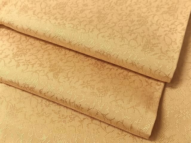 平和屋着物●上質なお召　花唐草地紋　淡香色　正絹　逸品　CABN6115vp