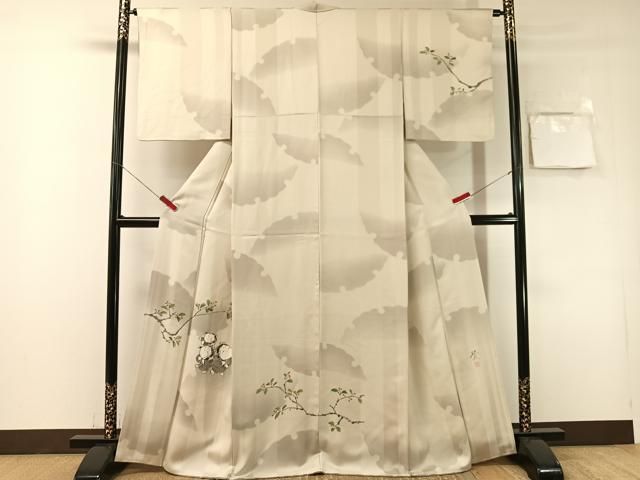 平和屋着物●日本画家　水嶋征夫　訪問着　手描き　童子　まるやま扱い　正絹　逸品　CABN6116vp