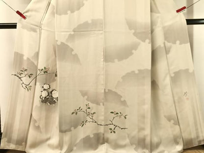 平和屋着物●日本画家　水嶋征夫　訪問着　手描き　童子　まるやま扱い　正絹　逸品　CABN6116vp