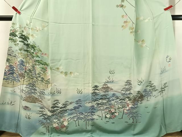 平和屋着物●高級染元　粋峰　林芳夫　京加賀友禅　訪問着　御所解文　暈し染め　正絹　逸品　CABN6119vp