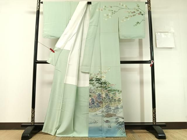 平和屋着物●高級染元　粋峰　林芳夫　京加賀友禅　訪問着　御所解文　暈し染め　正絹　逸品　CABN6119vp