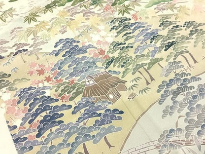 平和屋着物●高級染元　粋峰　林芳夫　京加賀友禅　訪問着　御所解文　暈し染め　正絹　逸品　CABN6119vp
