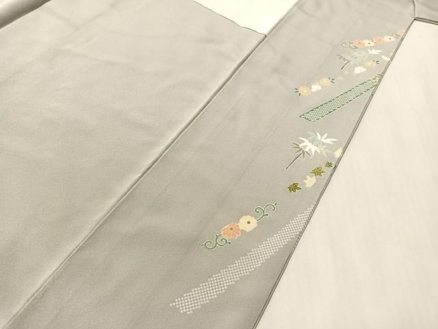 平和屋着物●高橋豊彦　訪問着　刺繍　松竹梅熨斗文　金彩　正絹　逸品　CABN6121vp
