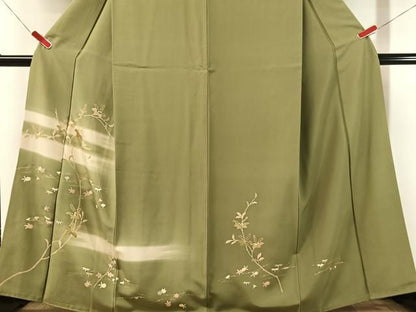 平和屋着物●訪問着　駒刺繍　霞桐花文　暈し染め　金彩　正絹　逸品　CABN6122vp
