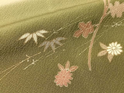 平和屋着物●訪問着　駒刺繍　霞桐花文　暈し染め　金彩　正絹　逸品　CABN6122vp