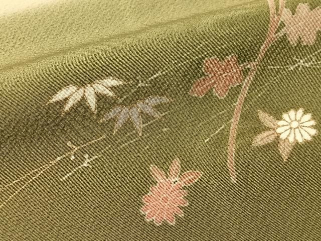 平和屋着物●訪問着　駒刺繍　霞桐花文　暈し染め　金彩　正絹　逸品　CABN6122vp